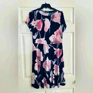 The Limited Navy and Pink Floral Dress